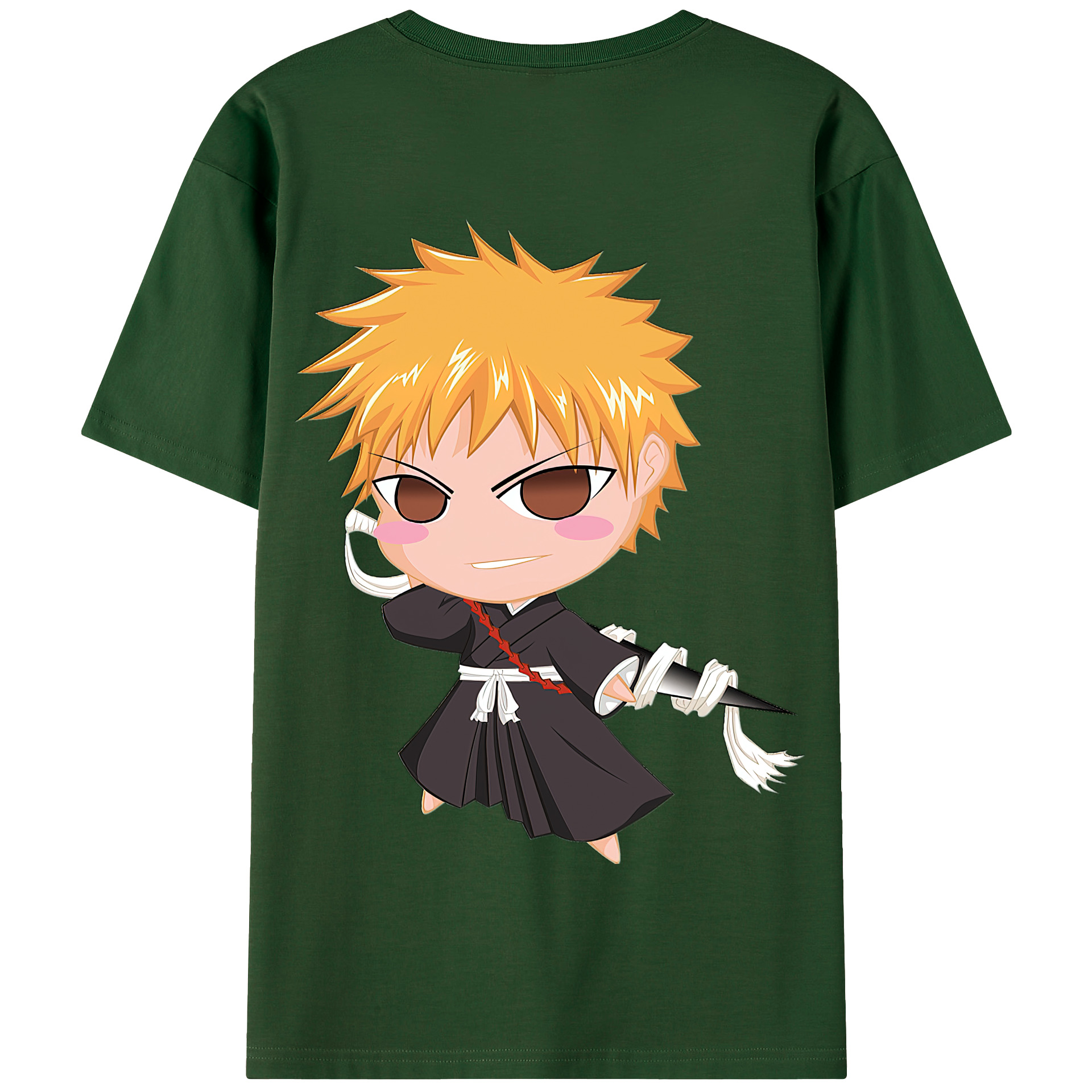 （画像用） ブリーチ 黒崎一護（くろさき いちご）BLEACH Kurosaki Ichigo 綿100％半袖Tシャツ（背面プリント）